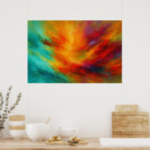 Strahlender Ausbruch Abstrakte Explosion der Farbe Poster (Küche)