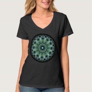 Strahlender Fraktal-Stern Mandala T-Shirt