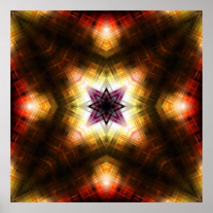 Strahlender geometrischer Sternenexplosion mit abs Poster