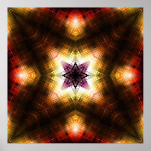 Strahlender geometrischer Sternenexplosion mit abs Poster (Vorne)