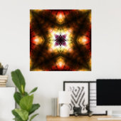 Strahlender geometrischer Sternenexplosion mit abs Poster (Heimbüro)