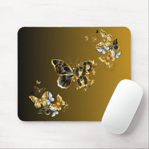 Strahlender Goldener Schmetterling – Botanisches A Mousepad
