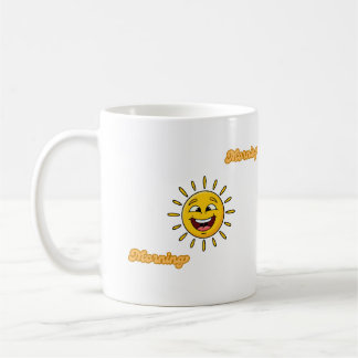 Strahlender goldener Sonnen-Kunst-Grafik-Mug Kaffeetasse
