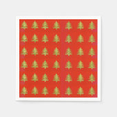 Strahlender goldener Weihnachtsbaum mit rotem Must Serviette (Vorderseite)