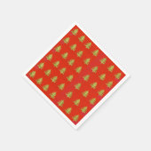 Strahlender goldener Weihnachtsbaum mit rotem Must Serviette (Ecke)