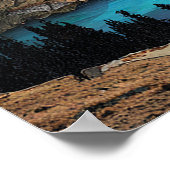 Strahlender Horizont — Abstrakter Bergsee Sonnenau Poster (Ecke)