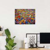 Strahlender Horizont: Die unendliche Wildblumenflu Poster (Heimbüro)