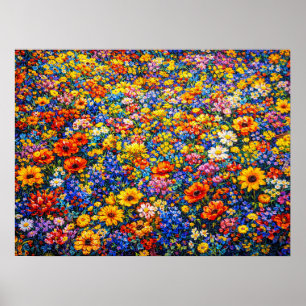 Strahlender Horizont: Die unendliche Wildblumenflu Poster