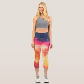 Strahlender kosmischer Nebel Capri Leggings (Vorderseite)