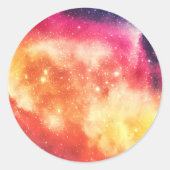 Strahlender kosmischer Nebel Runder Aufkleber (Vorderseite)