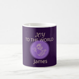 Strahlender Lavendel-Engel der Freude Familien-Mug Verwandlungstasse