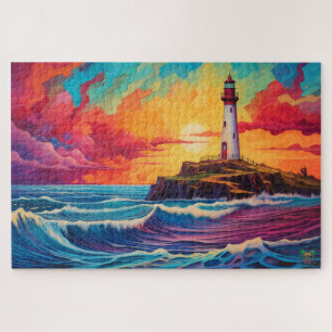 🐙 strahlender Leuchtturm: Sonnenuntergang Puzzle