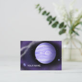 Strahlender lila Planet. Visitenkarte (Stehend Vorderseite)