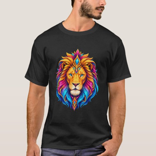 Strahlender Löwe mit Edelsteinen T-Shirt (Vorderseite)