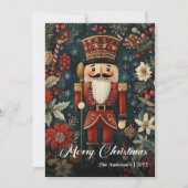 Strahlender nostalgischer Weihnachtsnussknacker dr Feiertagskarte (Vorderseite)