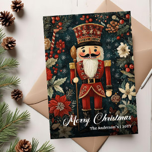 Strahlender nostalgischer Weihnachtsnussknacker dr Feiertagskarte
