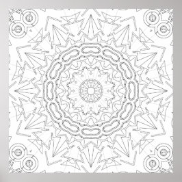 Strahlender Pfeilstern Mandala Malvorlage Kunst Poster