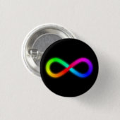 Strahlender Regenbogen Autism Awareness Unendliche Button (Vorne & Hinten)