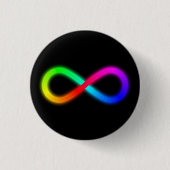 Strahlender Regenbogen Autism Awareness Unendliche Button (Vorderseite)