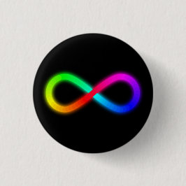 Strahlender Regenbogen Autism Awareness Unendliche Button