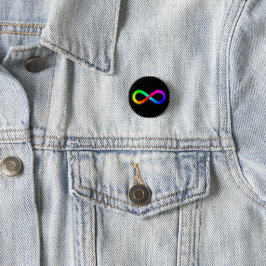 Strahlender Regenbogen Autism Awareness Unendliche Button