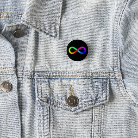 Strahlender Regenbogen Autism Awareness Unendliche Button (Beispiel)