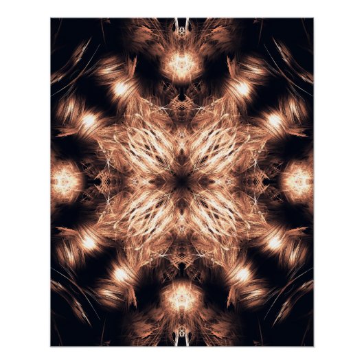 Strahlender Sandstein-Fraktal-Mandala-Kunst Poster (Vorderseite)