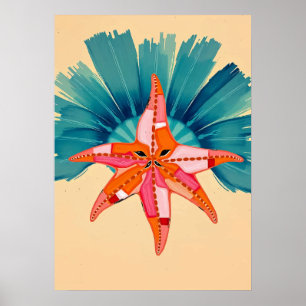 Strahlender Seestern-Küstenkunst Poster