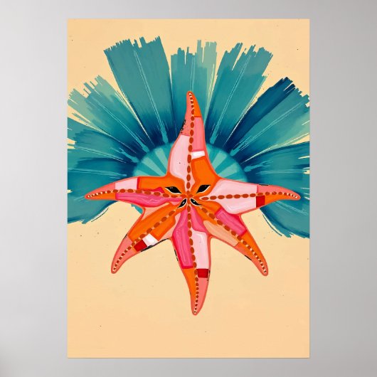 Strahlender Seestern-Küstenkunst Poster (Vorne)