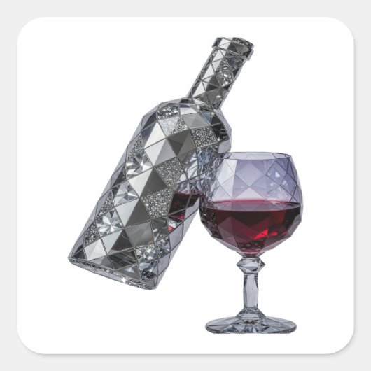 Strahlender Silber-Kunstaufkleber Quadratischer Aufkleber (Vorderseite)