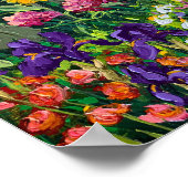 Strahlender Sommer Sonnenblume und Iris Wiese Ölfa Poster (Ecke)