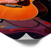 Strahlender Songbird im psychedelischen Farbposter Poster (Ecke)