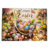 Strahlender Sonnenaufgang Frohe Ostern Große Geschenktüte (Rückseite)