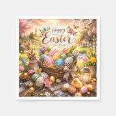 Strahlender Sonnenaufgang Frohe Ostern Serviette (Vorderseite)