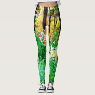 Strahlender Sonnenaufgang mit Baum-Lilien in meine Leggings