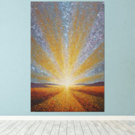Strahlender Sonnenaufgang mit goldenen Strahlen Te Leinwanddruck