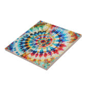 Strahlendes abstraktes Mosaik-Mandala-Muster Fliese (Seite)