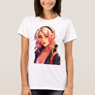 Strahlendes Anime-Mädchen: Schöne Manga-Kunst T-Shirt