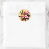 Strahlendes Blumenbouquet-Glühen Runder Aufkleber (Tasche)