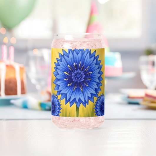 Strahlendes Blütenblatt: Kornblumenblau Dosenglas (Insitu (Geburtstag))