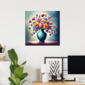 strahlendes Blütenglühen Poster (Heimbüro)