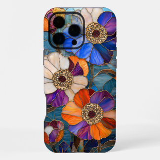 Strahlendes Buntglas-Blumenmeisterwerk iPhone 16 Pro Max Hülle