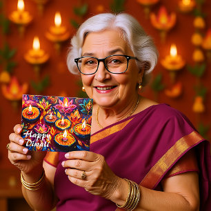 Strahlendes Fest: Eine fröhliche Diwali-Feier Postkarte