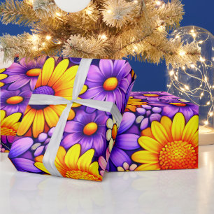 Strahlendes florales Geschenkmuster Geschenkpapier