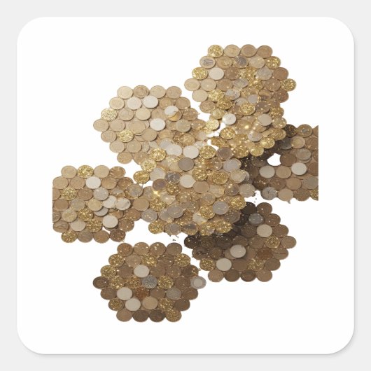 Strahlendes Gold Abstract Sticker Grafik (Vorderseite)