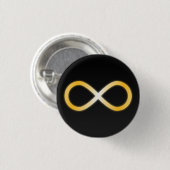 Strahlendes Gold Autism Awareness Unendlicher Knot Button (Vorne & Hinten)