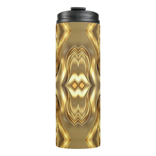 Strahlendes goldenes Muster Thermosbecher (Vorderseite)