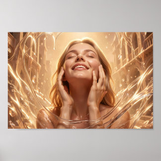 Strahlendes Goldenes Serenity-Portraitposter Poster