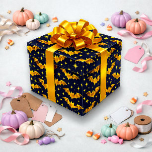 Strahlendes Goldfledermaus-Muster  Geschenkpapier