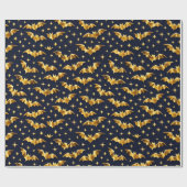 Strahlendes Goldfledermaus-Muster  Geschenkpapier (Flach)
